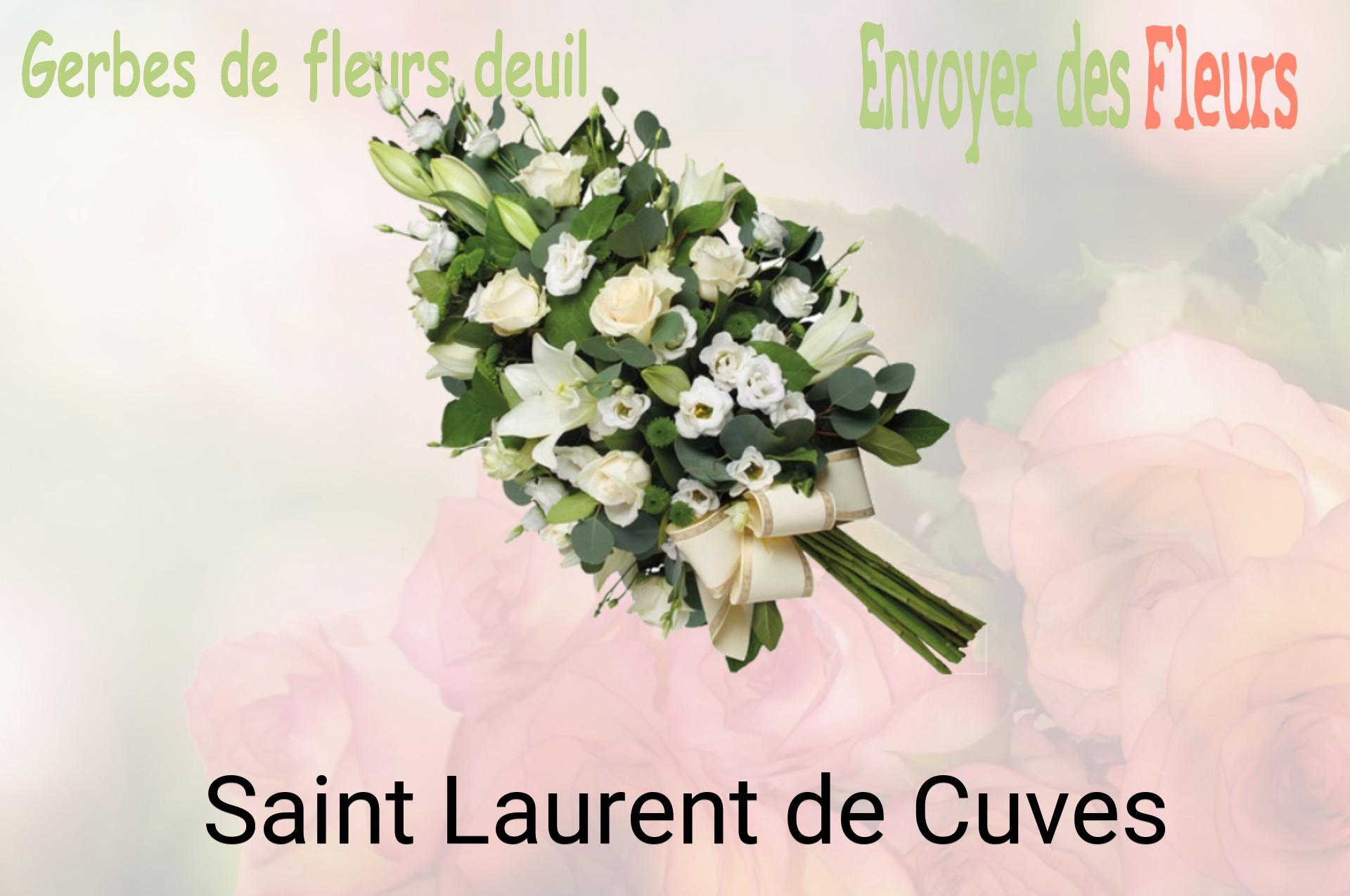 Gerbe de fleurs de deuil livrée à Saint-Laurent-de-Cuves